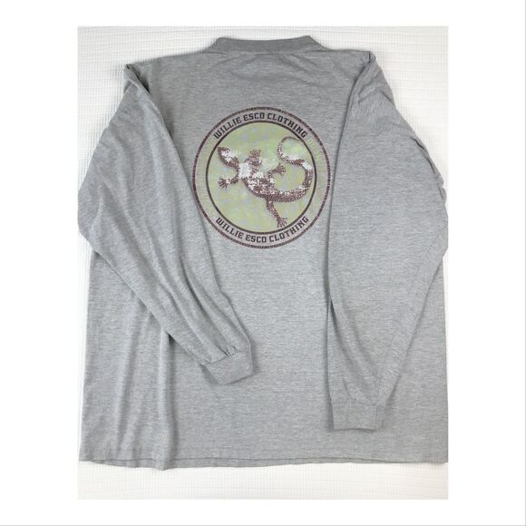Vintage Willie Esco Mens T-Shirt XXL 2XL Long Sleeve Graphic Lizard Y2K Hip Hop - Picture 5 of 11